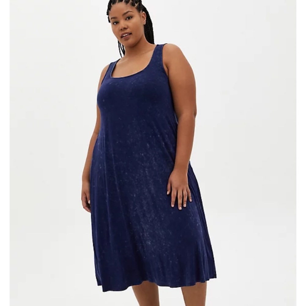 Torrid-Navy wash super soft MIDI Dress